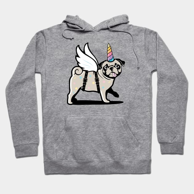 Pug Unicorn Hoodie by Vin Zzep